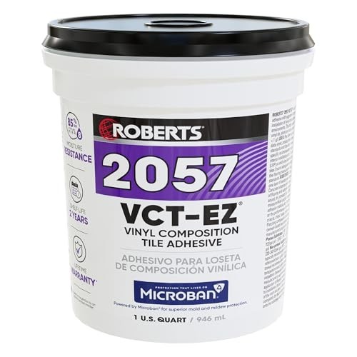 Vinyl Composition Tile Adhesive 1 Quart Solvent Free SBR Latex Quick Dry