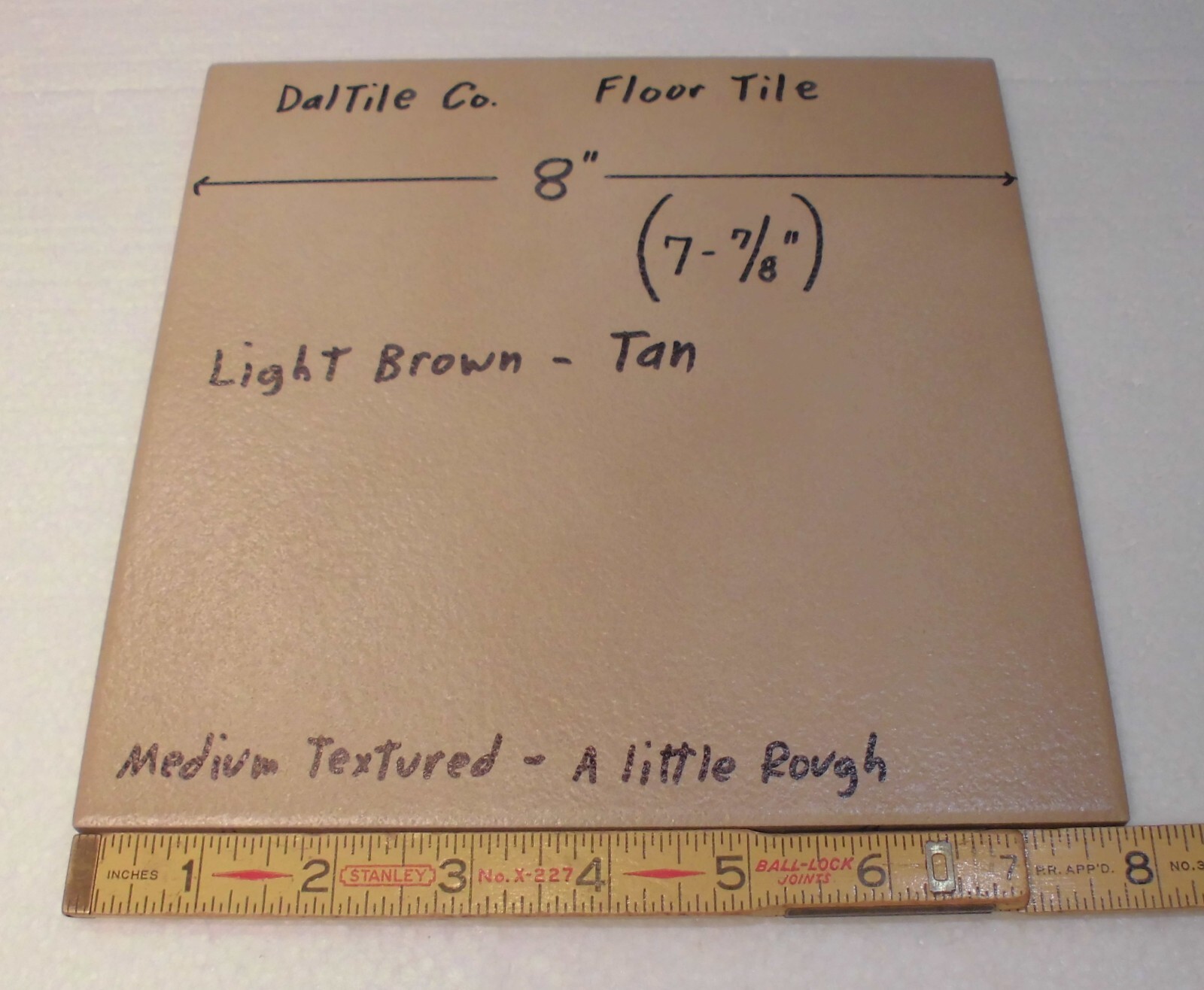 1 pc. Light Brown – Tan: Daltile Ceramic Textured Floor Tile 8″ X 8″ New Stock