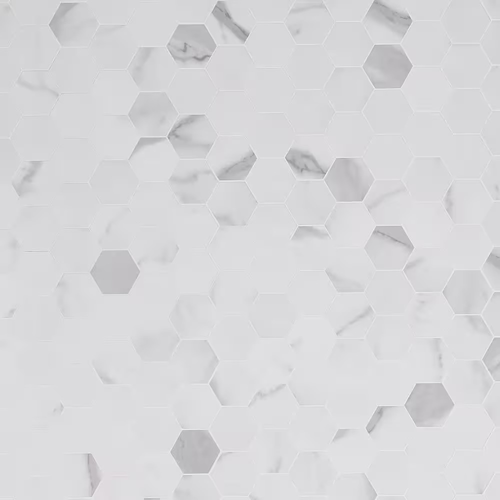 Luxe Core Hex Calacatta 11.61 In. X 11.81 In. SPC Peel and Stick Tile (0.95 Sq.