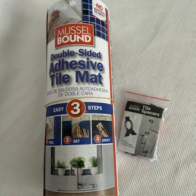 Mussel Bound Double Sided Adhesive Tile Mat with Tile Spacers 15 Sq Ft Coverage