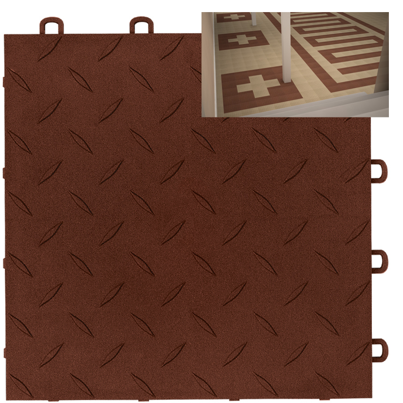 D.I.Y EASY BASEMENT FLOOR| BASEMENT TILES DIAMOND BROWN FREE SHIPPING