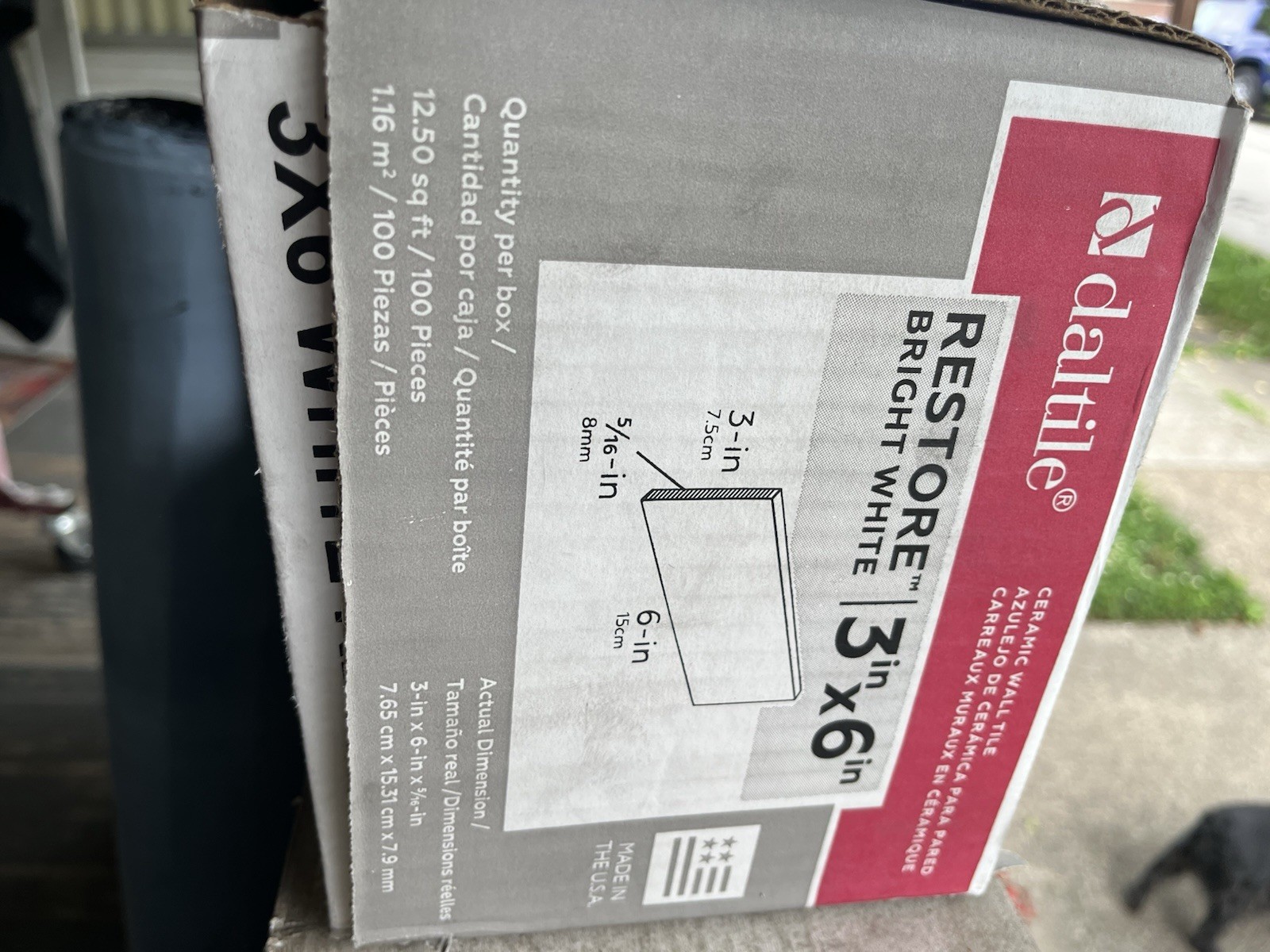 Daltile Restore Bright White 3×6 Glossy Subway Ceramic Wall Tile, 100 Pack 2 box