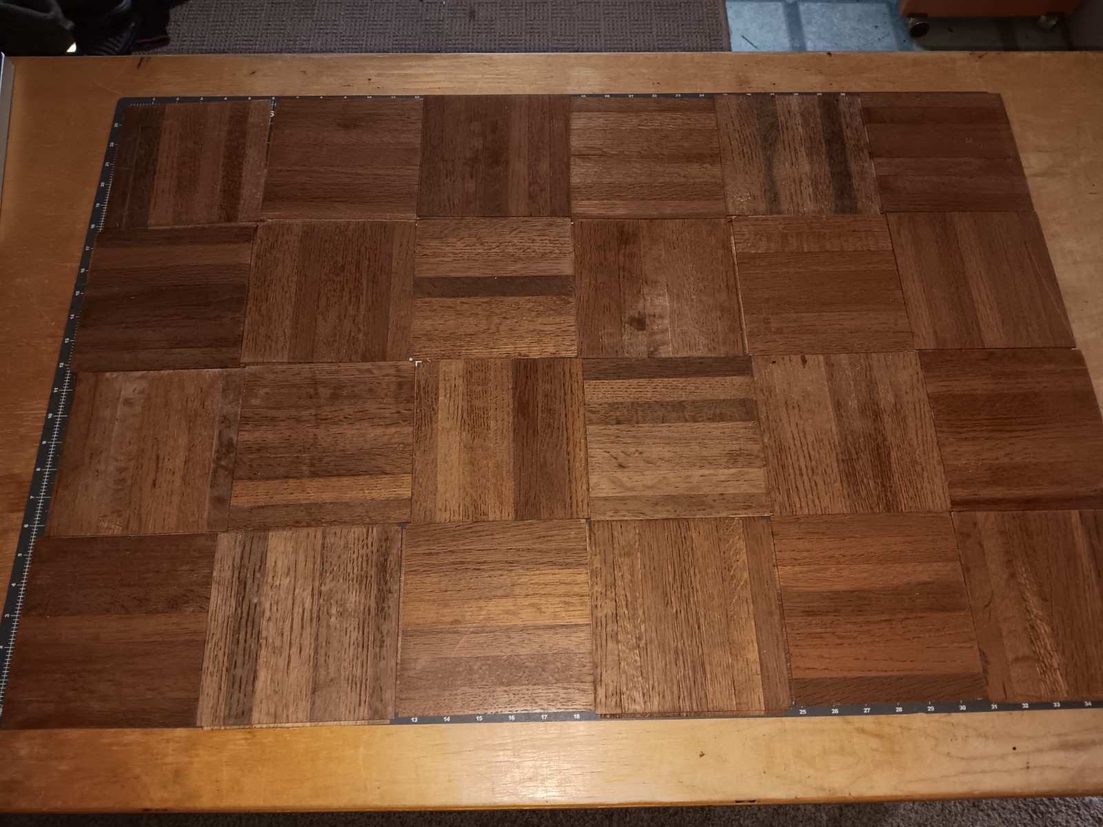 Reclaim VTG COLOR TILE Solid Oak Parquet Flooring 24 pieces = 6 SQ FT. OPTIONS!