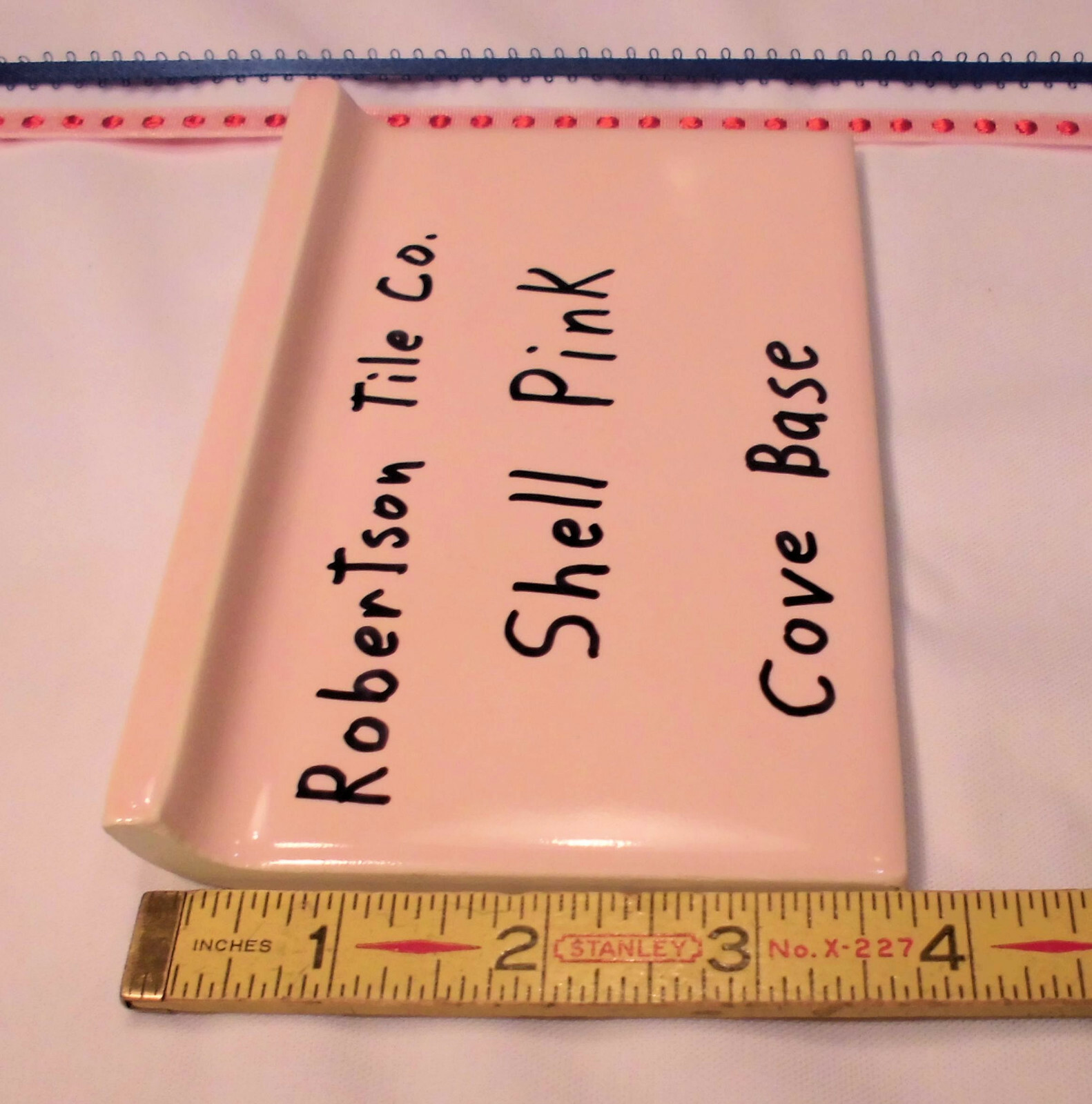 1 pc. Glossy Pink 4” X 6” Ceramic Cove Base Tile by Robertson Co. Stack-on-Top