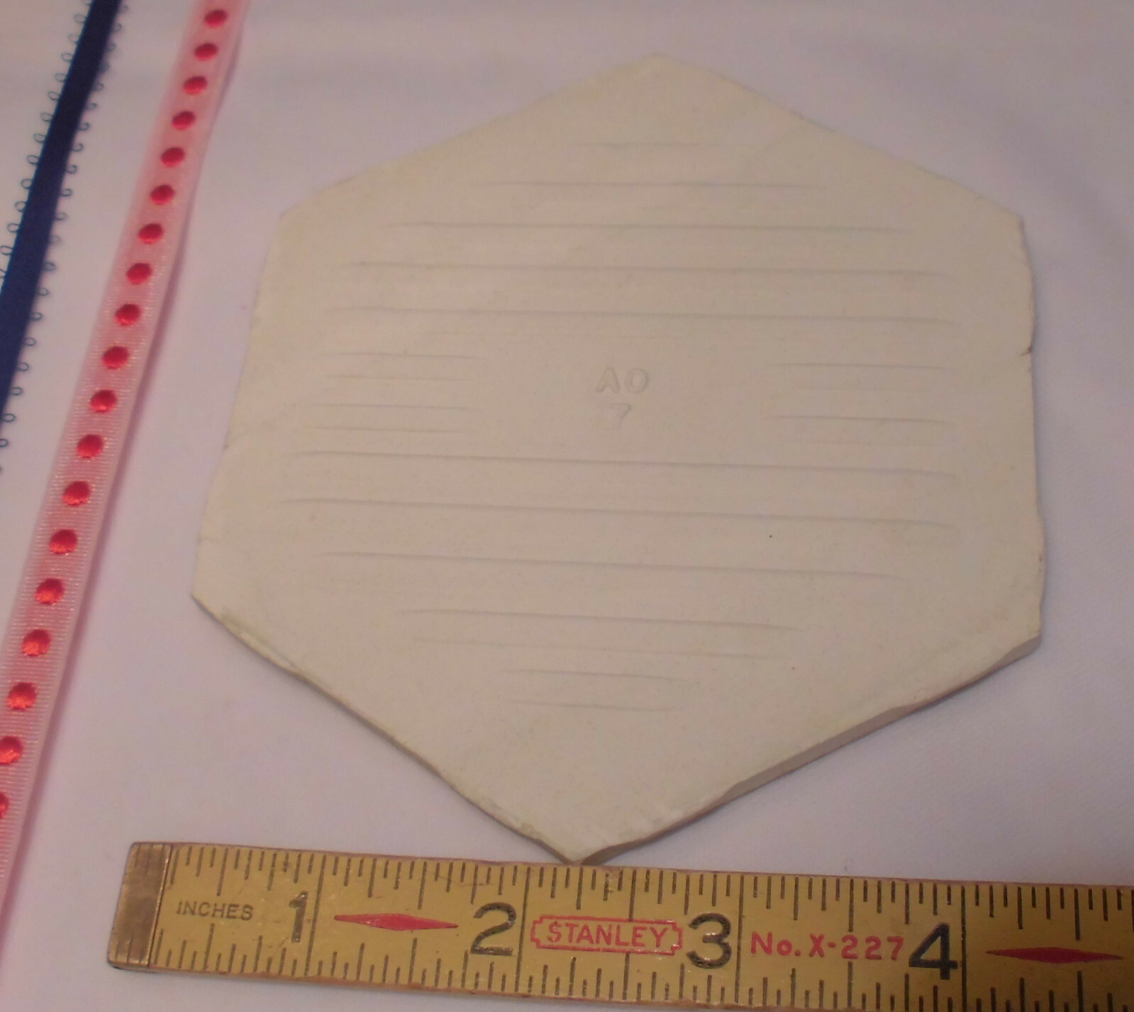 1 pc. *Blue Hexagon* Ceramic 5″ Tiles: Tuscany Glaze by American Olean 4-3/8″