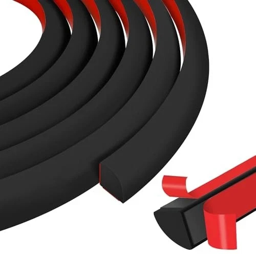 Flexible Quarter Round Molding 240 Inch Peel and Stick Rubber 240Inch Black