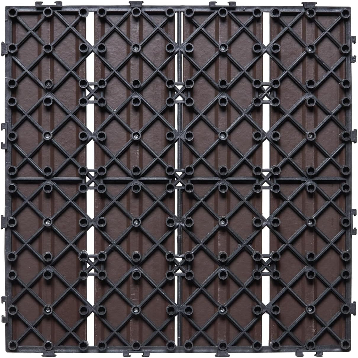 Waterproof Interlocking Deck Tiles, 27 Pack, 12″x12″, Dark Grey Outdoor Flooring
