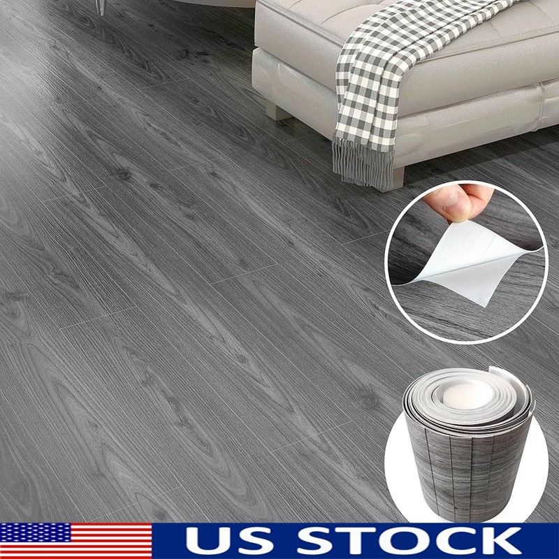Peel & Stick Vinyl Flooring Self Adhesive Wood Planks Waterproof Easy Install US