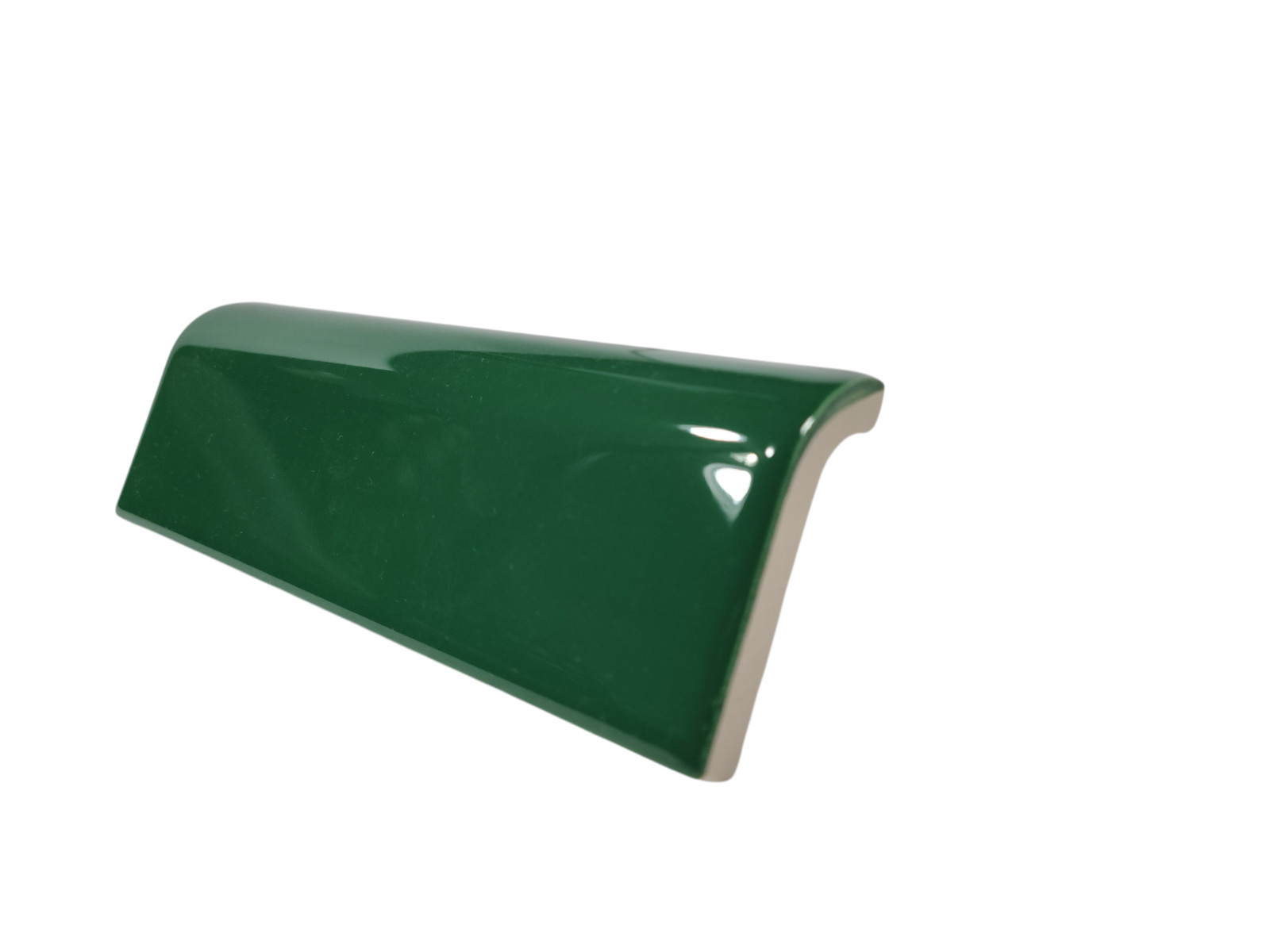 Emerald Green Ceramic Tile Mud Cap Subway Edge Trim Mudcap Mid Century Modern