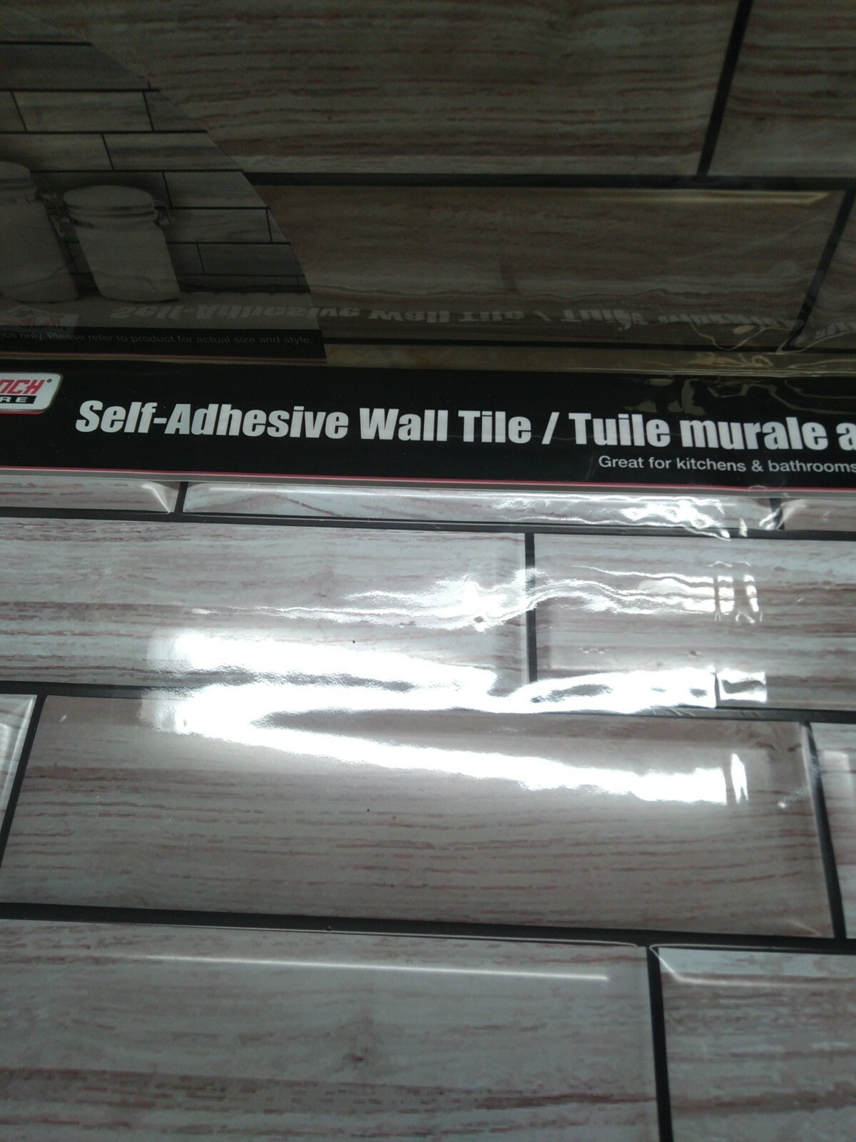 10 PCS 3D Peel Stick Antique White Brown Wood Grain Wall Tile Lightweight 12 in