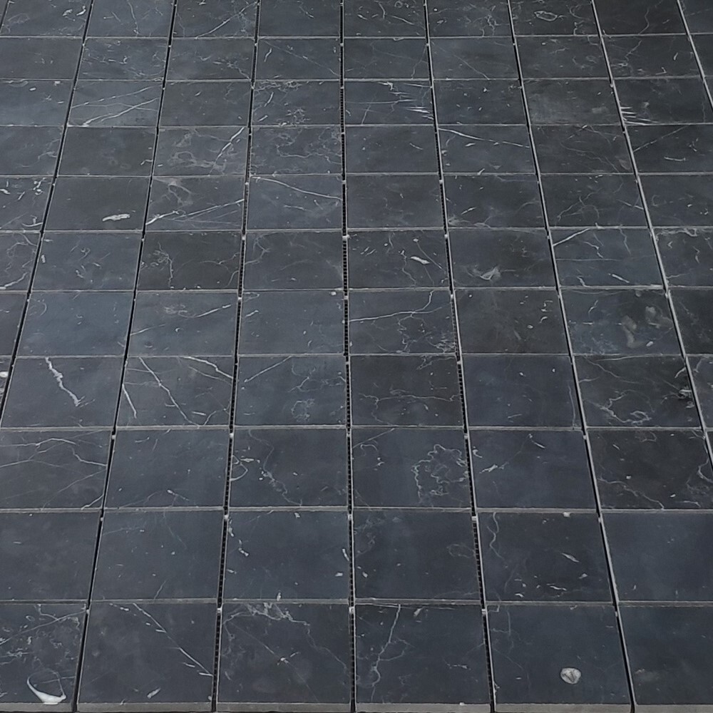N27XH Nero Marquina Black Marble 3×3 Square Mosaic Tile Honed
