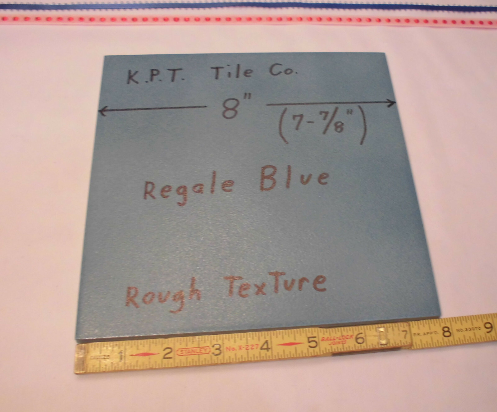 1 pc. *Regale Blue* Ceramic / Porcelain Floor; 8″ X 8″ Textured by KPT Co. NEW