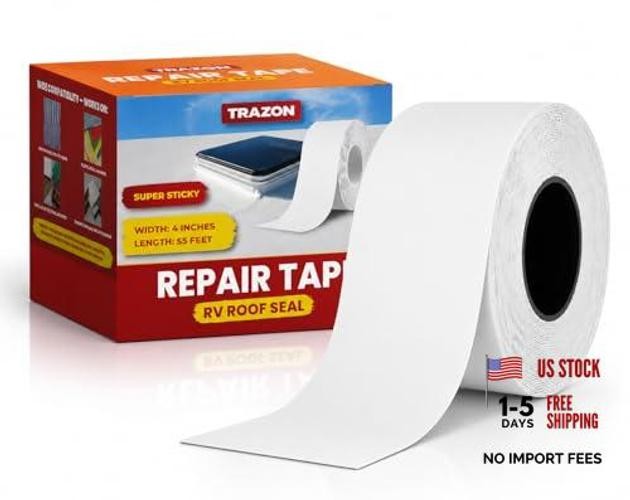 RV Roof Seal Tape 4 Inch x 55 Ft White – Professional Grade Butyl Sealant for