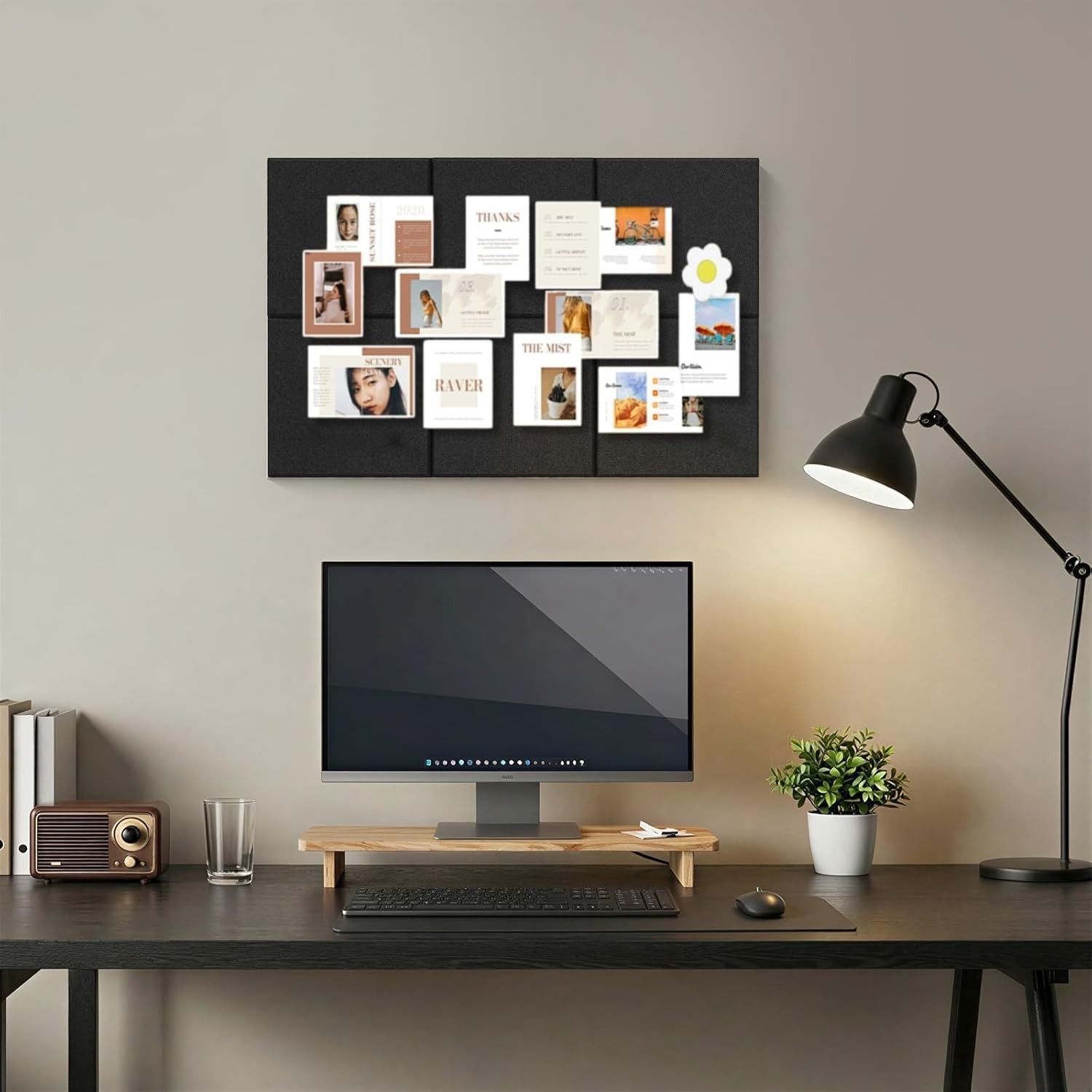 Large Cork Boards Walls 36″ x 24″ Self Adhesive Felt Wall Tiles Ideal Office