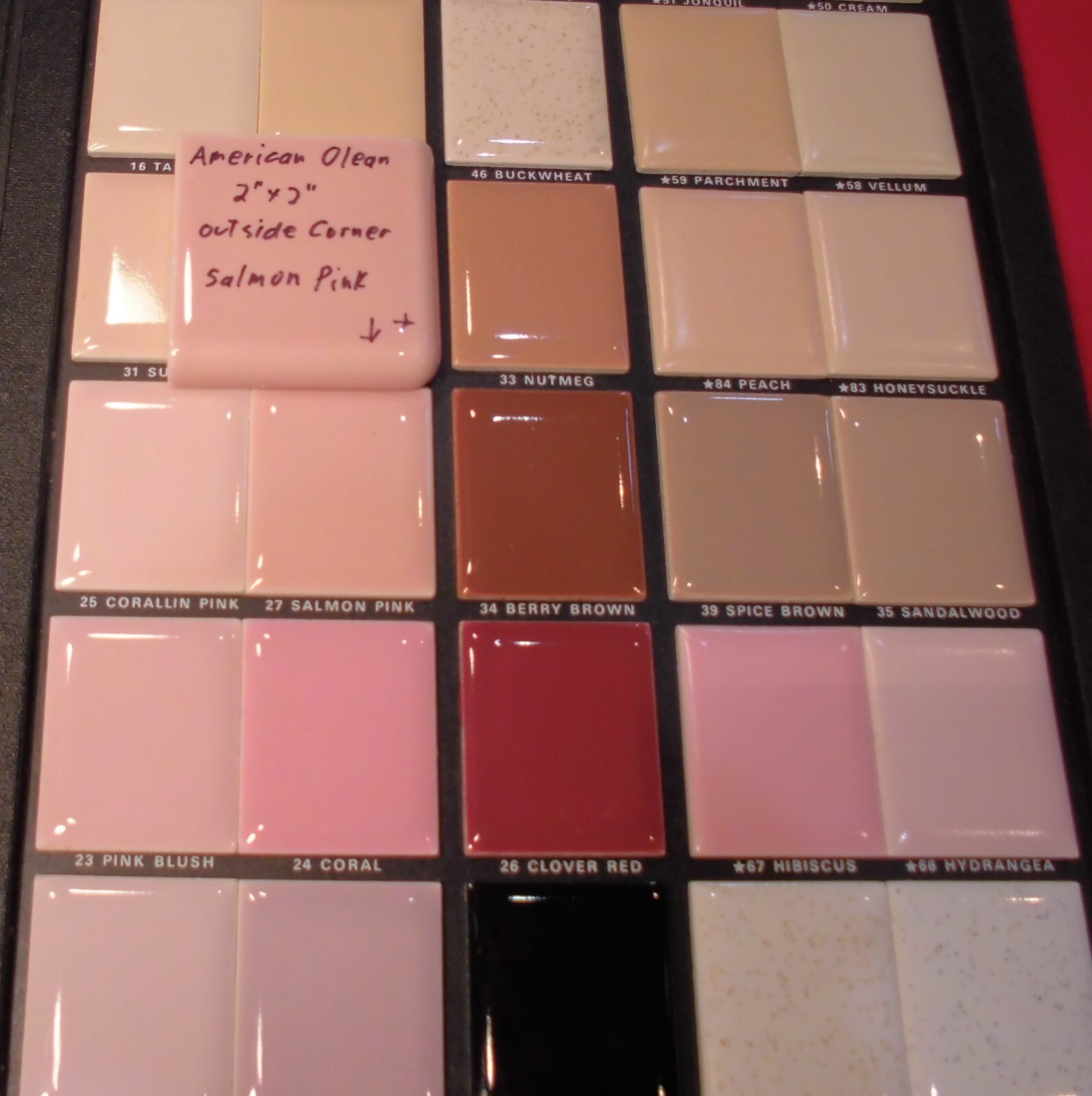 1 pc. Salmon Pink: 2″ X 2″ X 5/16″ Glossy Ceramic Surface Bullnose Corner Tile