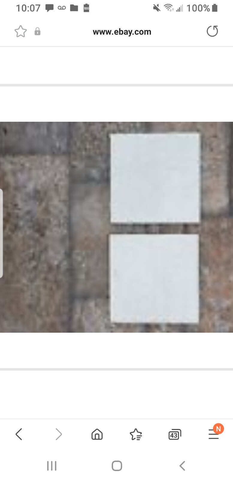 Vintage Ceramic Tile (1970’s) Glossy White w gold/tan Specks. 4.25×4.25in
