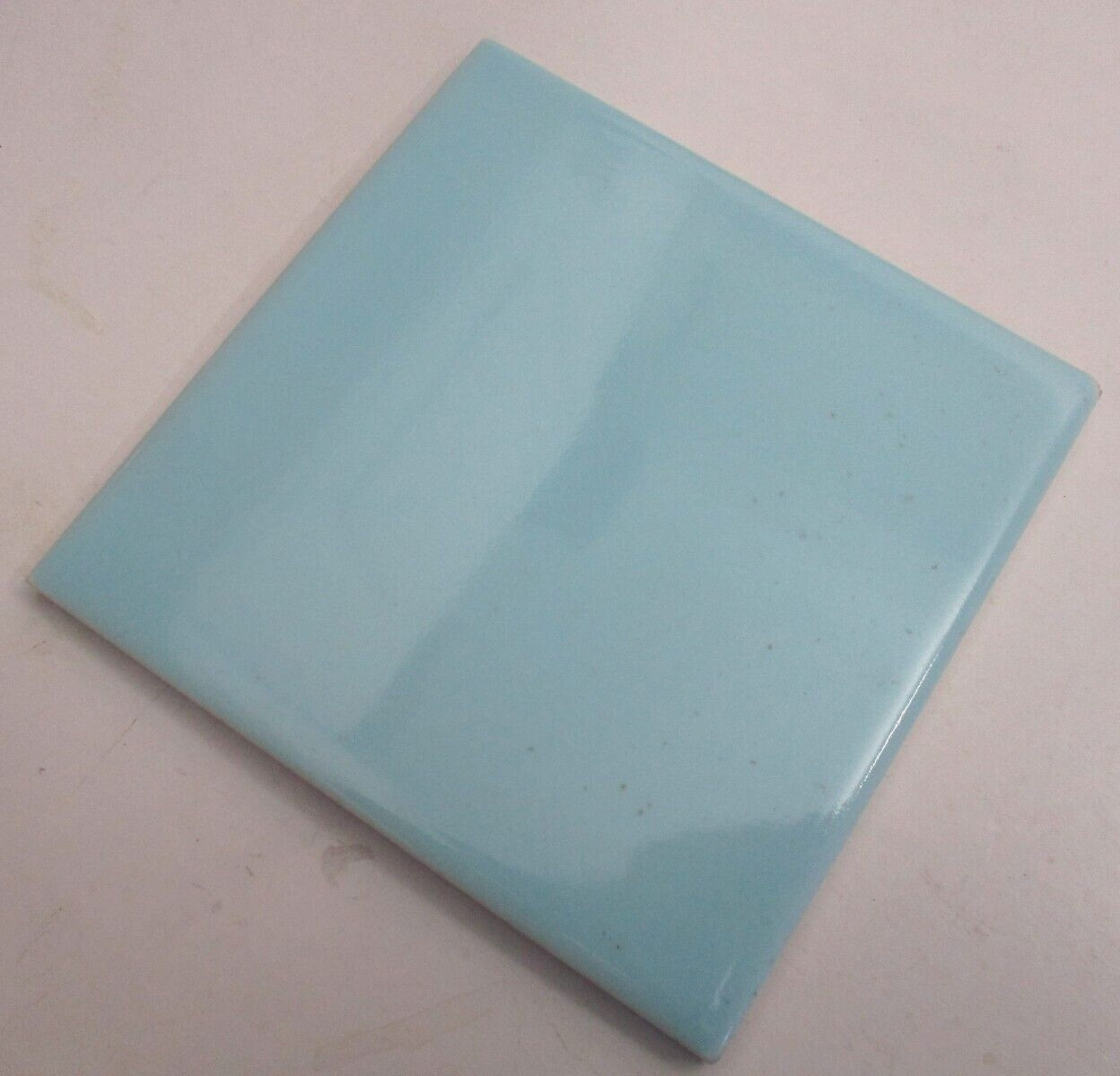 1 Tile Atco USA 4-3/8″ Gloss Pale Powder Blue Ceramic Wall 1950s Retro Vintage