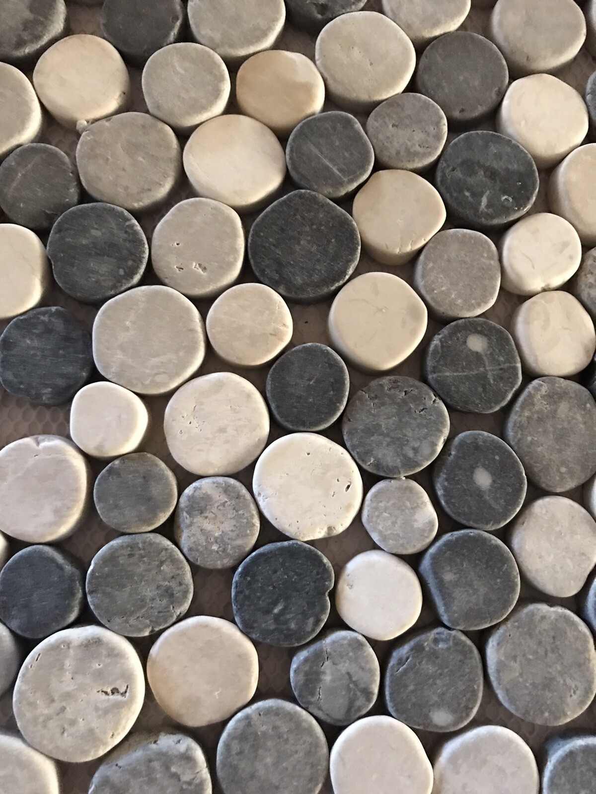 Pebble Stone Tile grey gray 12×12 River Rock Shower Floor Wall niche mosaic new