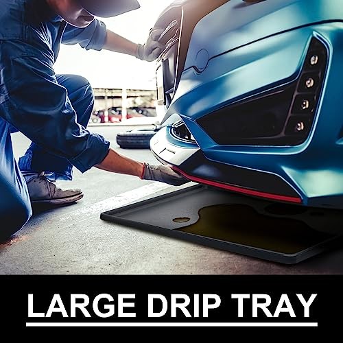 Set of 2 Auto Drip Trays 47×30 Inch Plastic Oil Trays for Under Cars