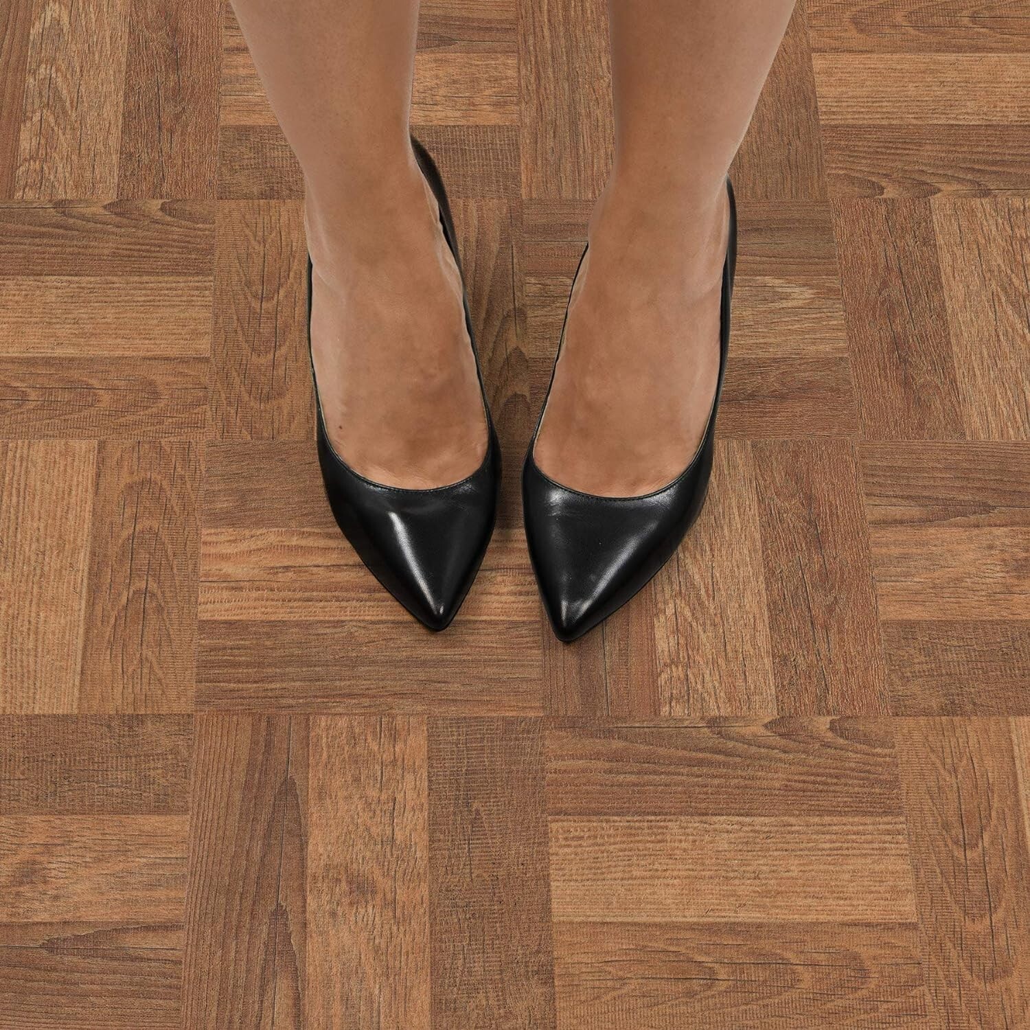 Peel & Stick Parquet Floor Tiles – Brown – Easy Installation, Water Resistant