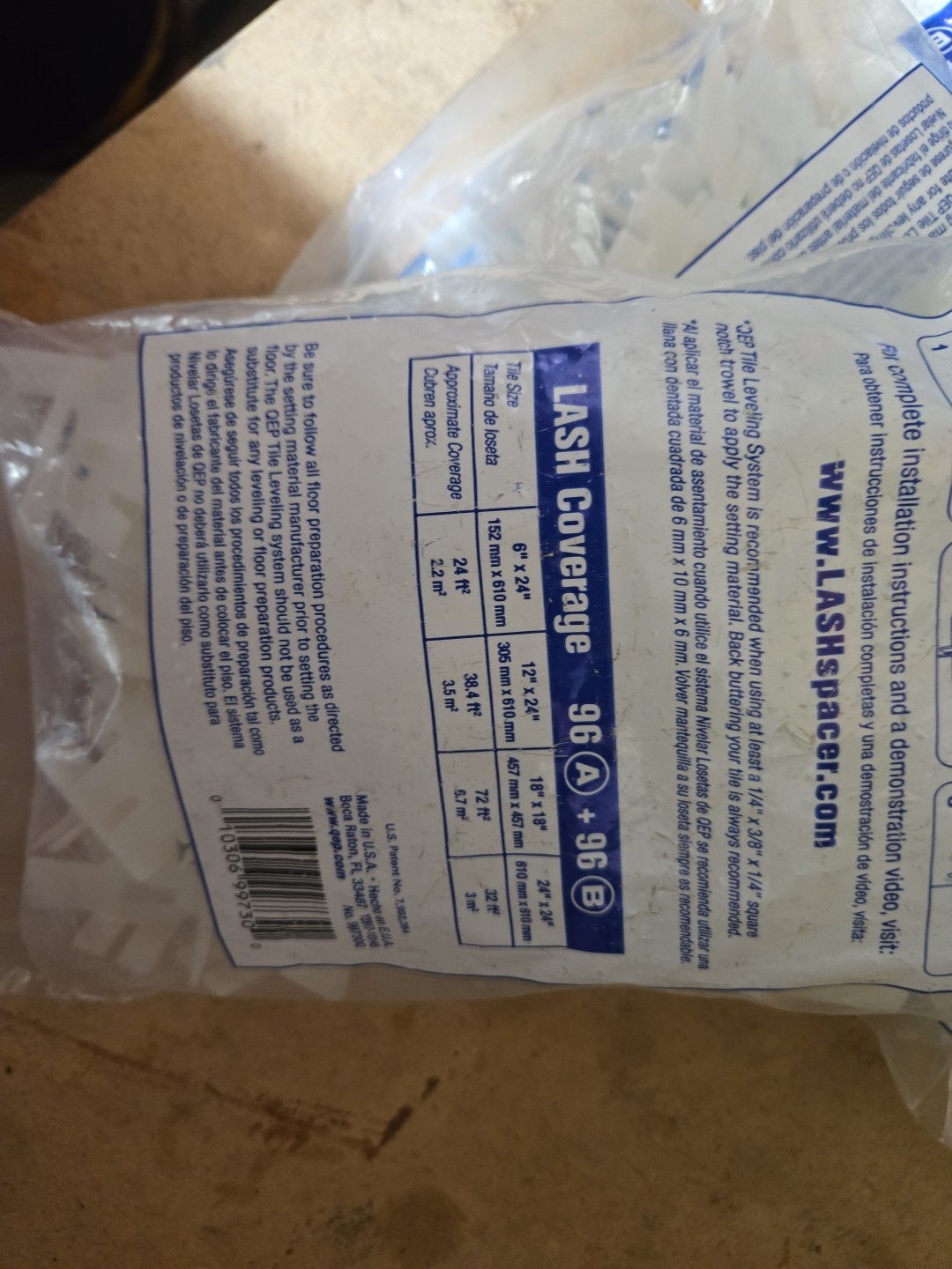 X3 ORIGINAL LASH QEP 96(288)Count Tile Leveling Clips 1/16″ Grout Lines NEW
