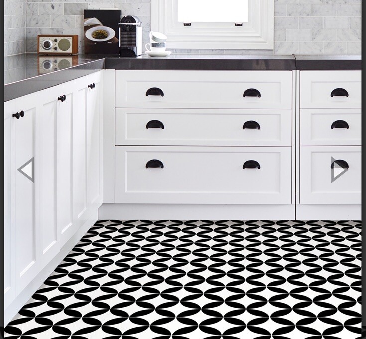 Floor Pops! Peel & Stick Floor Tiles Starlight Black White 10 Tiles 12 X 12 NEW