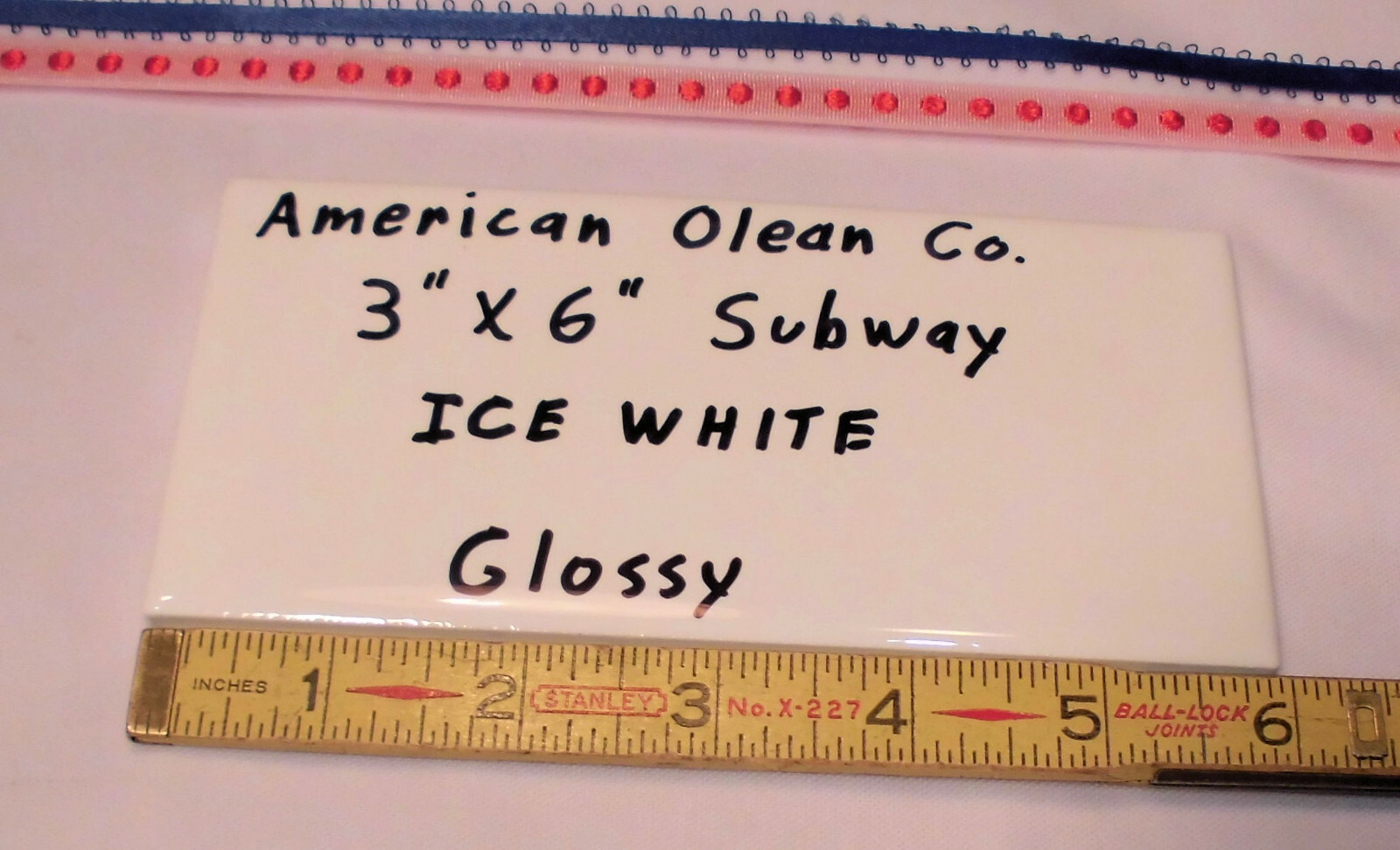 12 pieces: Glossy Ceramic Subway Tiles *Ice White* by American Olean 3″ X 6″ NEW
