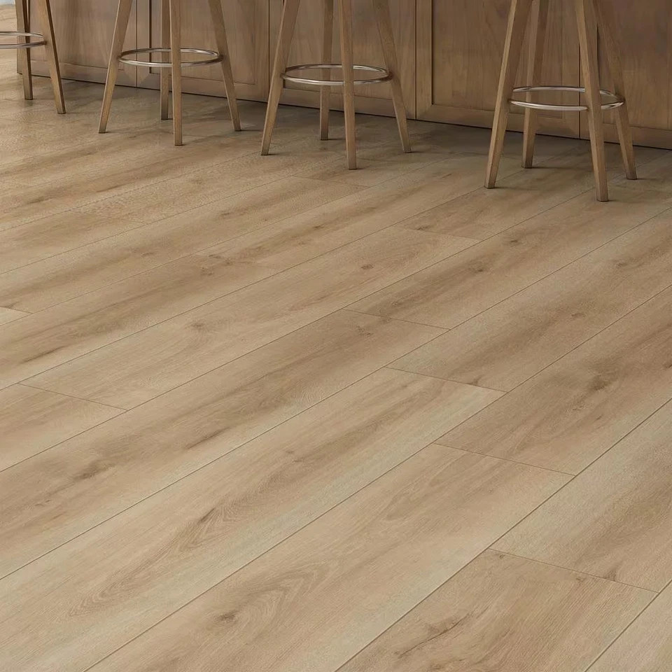 14mm x 8in Waterproof Laminate Flooring 13.28 sq ft Case Click Lock Oak Style