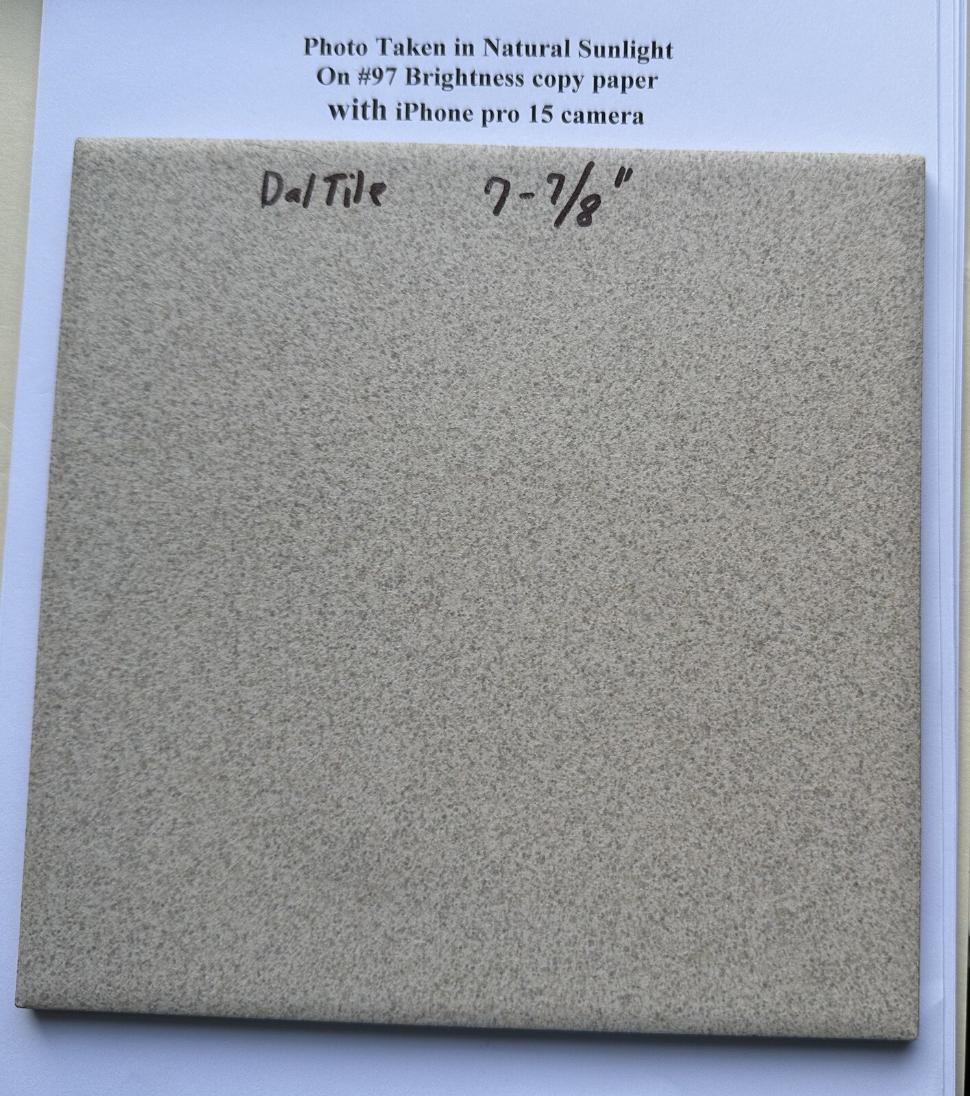 1 pc. Speckled Almond: Daltile Ceramic Floor Tile: 8″ X 8″ + light grays & brown