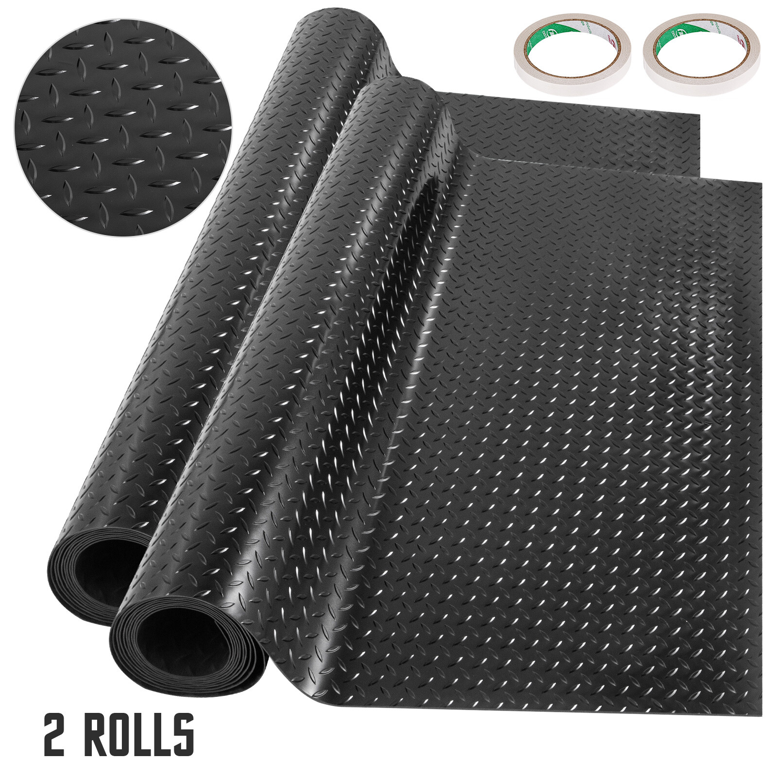 Universal Garage Flooring Mat Trailer Floor Covering Raised Mat 14.7×3.6’x2 Roll