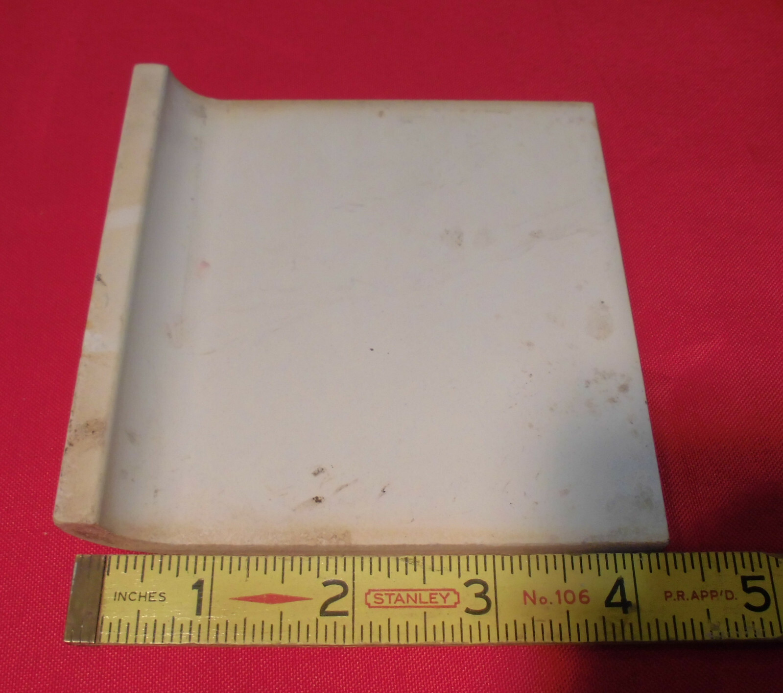 Hibiscus Pink; Matte Radius Bullnose Ceramic Tile 4-1/4″ American Olean, NOS