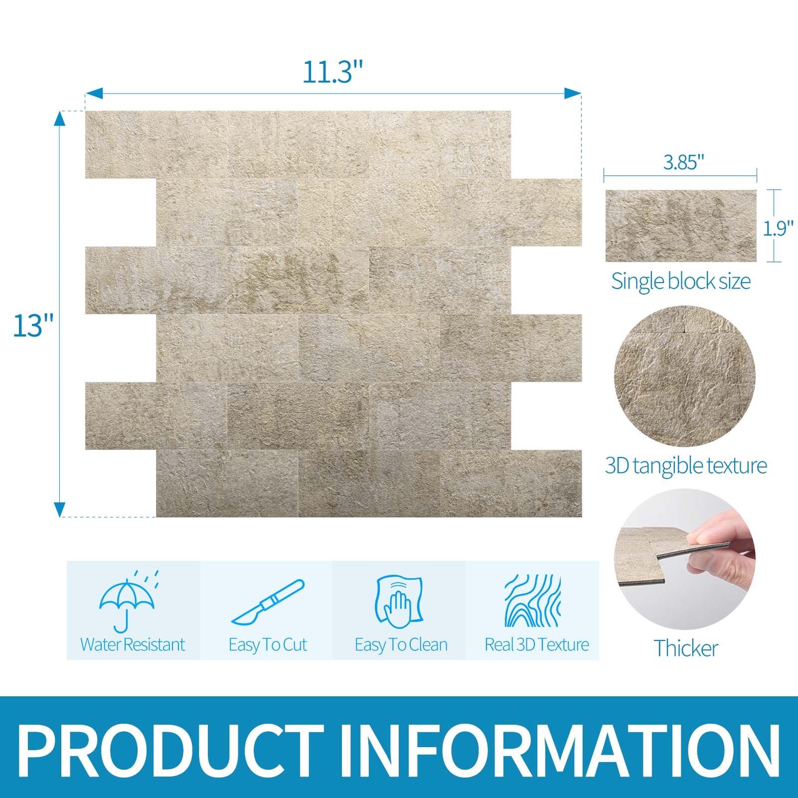 Art3d 10-Pack Peel and Stick Backsplash Wall Tile for Kitchen Bathroom Fireplace
