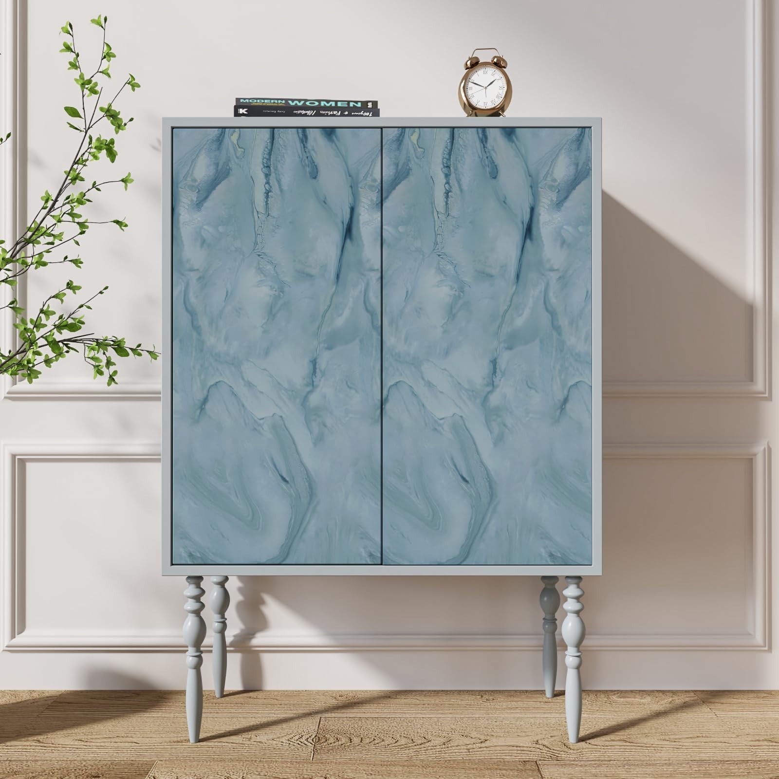 CRE8TIVE Teal Liquid Marble Contact Paper for Countertops Waterproof Matte Ma…