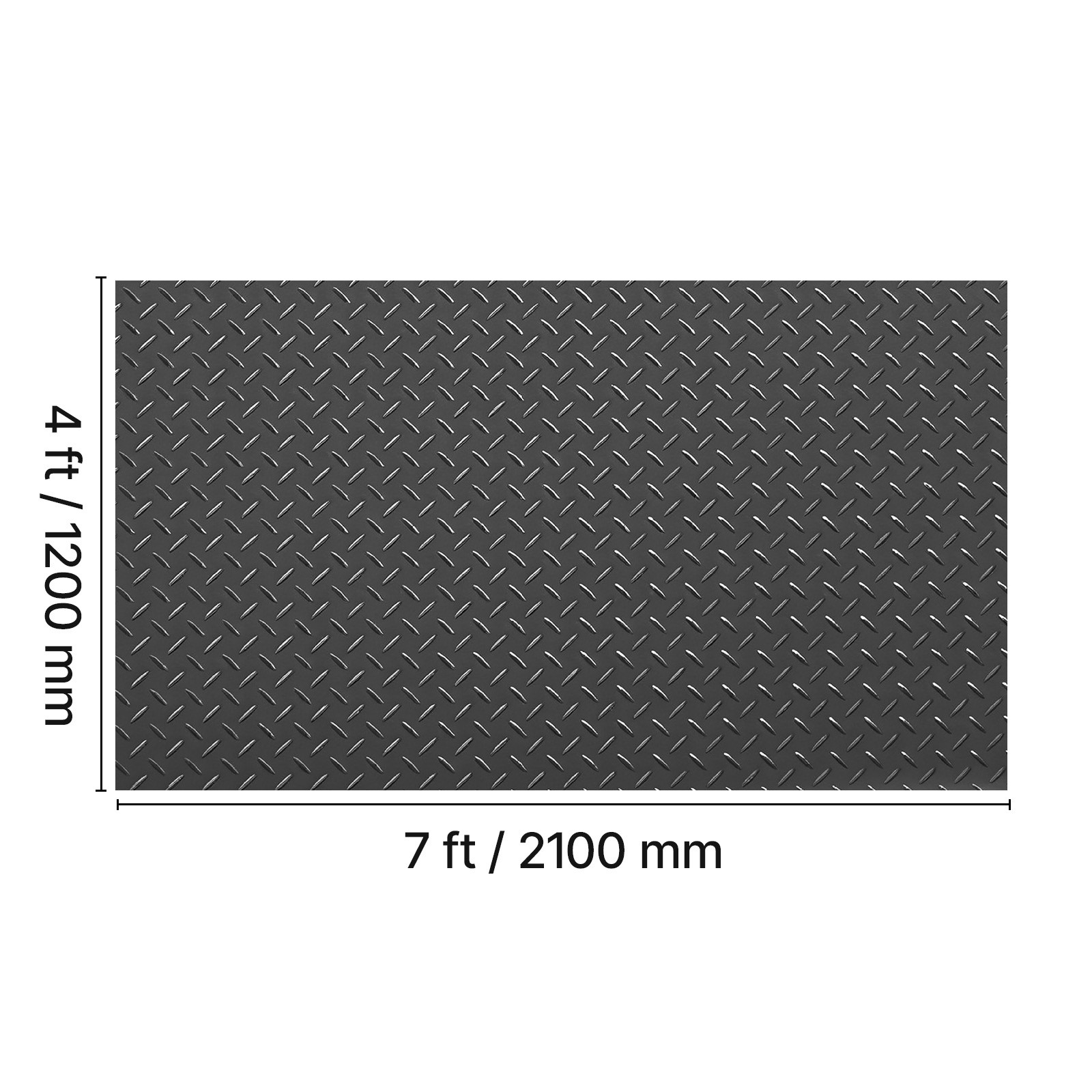 Uimoso Garage Floor Mat 4×7 ft PVC Diamond Pattern Non-Slip Easy to Clean Black