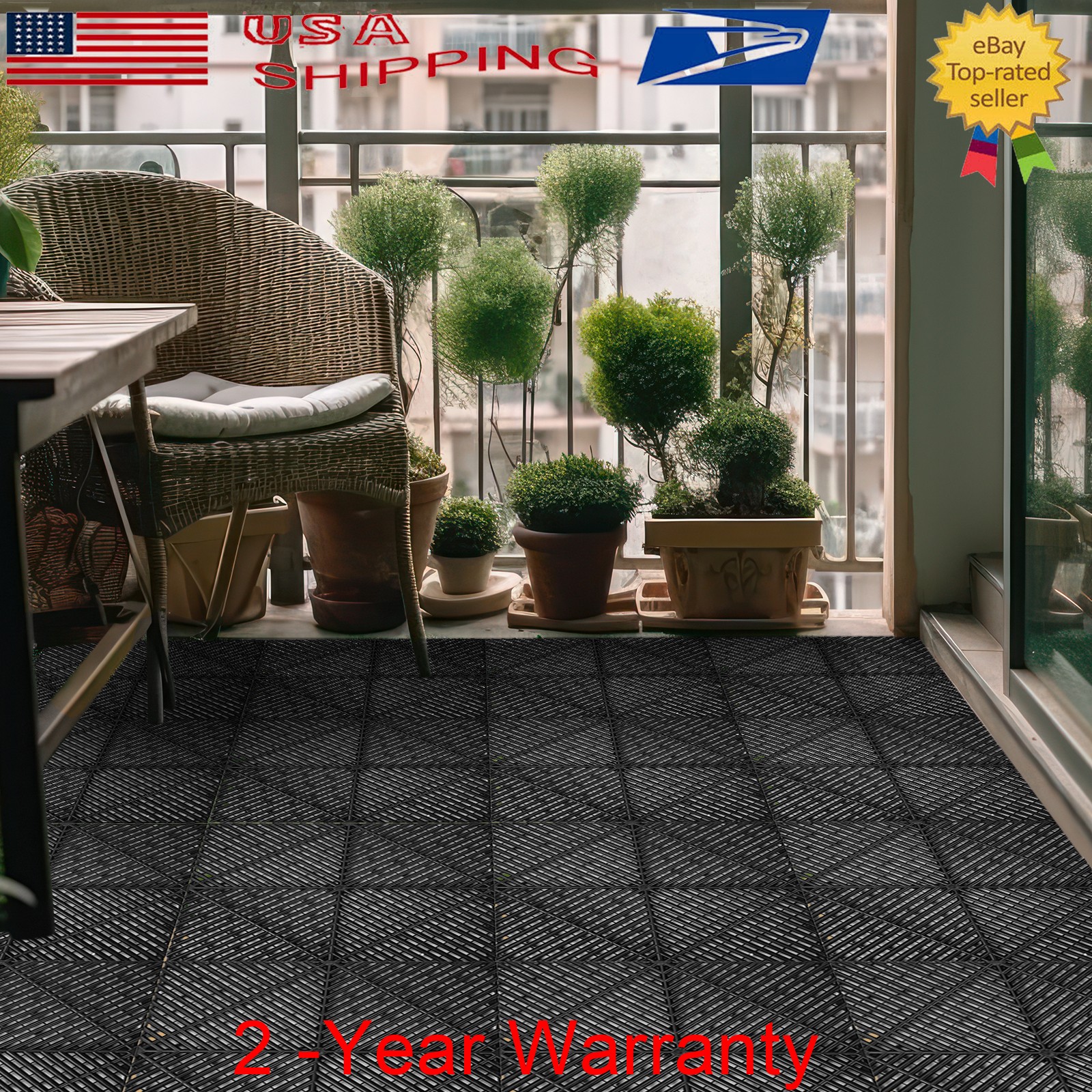 25 Pack Interlocking Floor Tiles with Drain Holes For Wet Areas Bathroom Kitchen