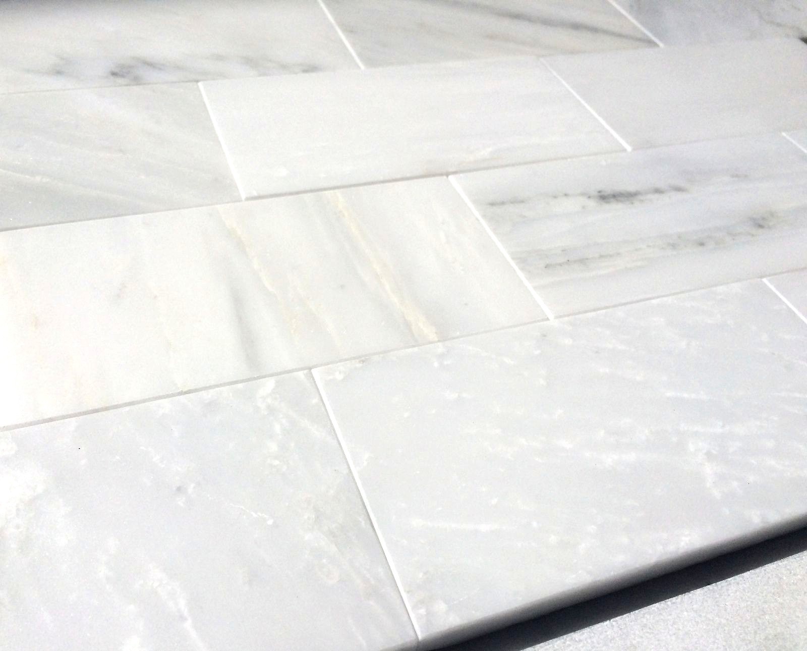 White Carrara Subway 3×6 Honed Finish Marble Tile Backsplash Wall Kitchen Bath