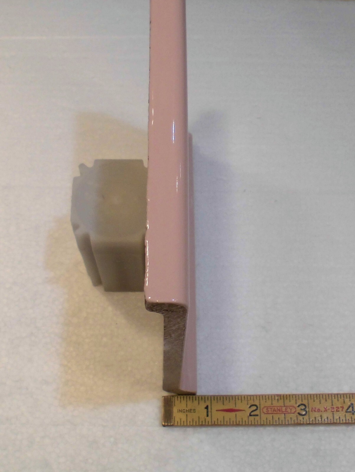 1 pc. Vintage Glossy *Pink Mist* 6” X 6” Ceramic Cove Base Tile by MID-STATE