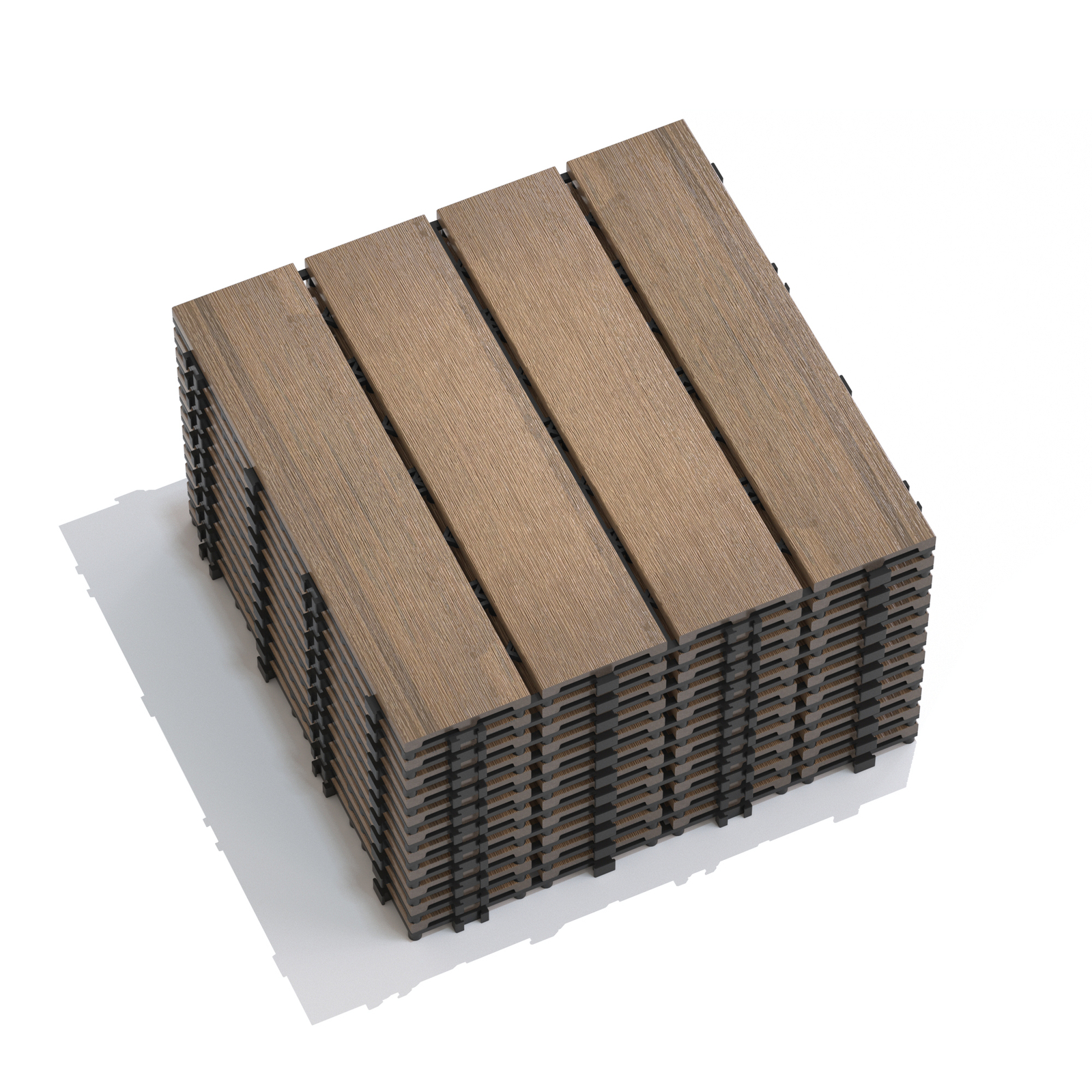 Wood Plastic Composite Deck Floor Tiles DIY Interlocking Floor Tiles, Waterproof