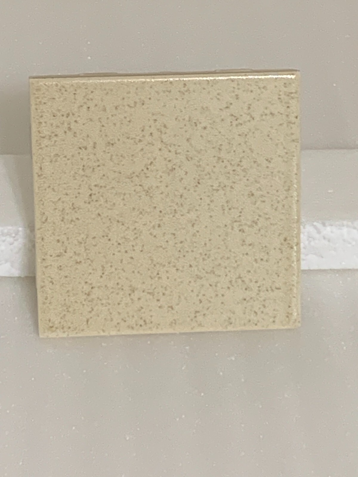 Vintage New Mosaic Ceramic Beige / Brown Speckled 4 3/8″ x 4 3/8″ Crystalline