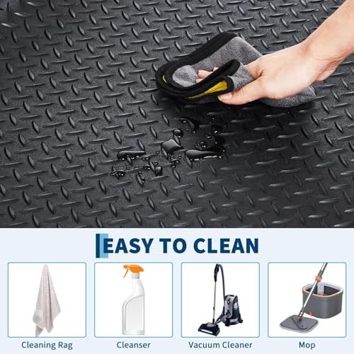4×6 Ft Garage Floor Mat – 2.8Mm Thickened Black – Commercial Grade PVC – 4×6 FT