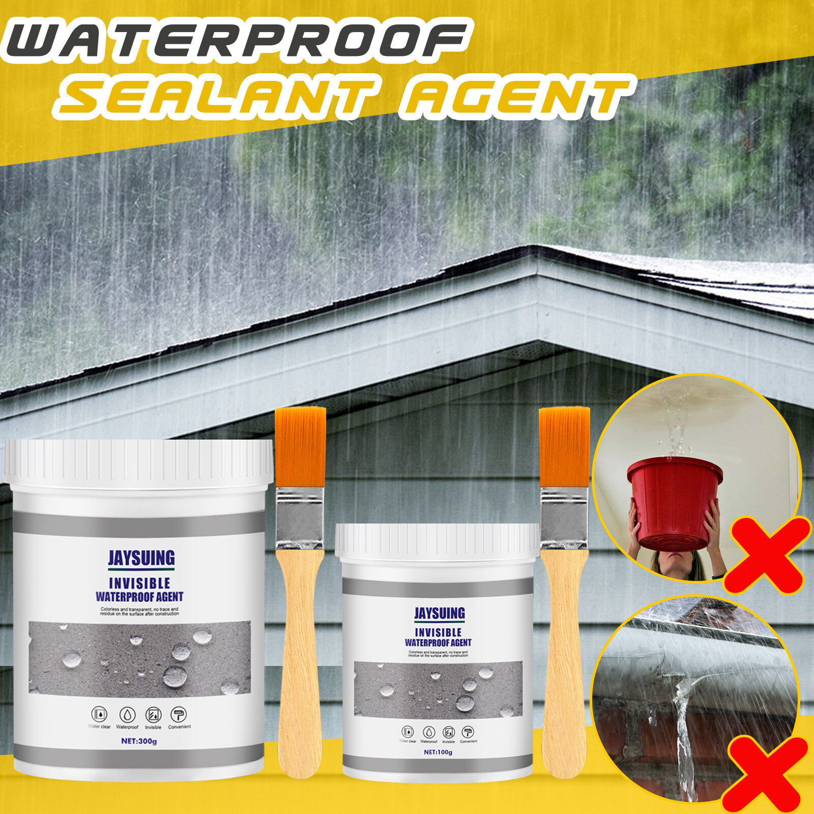 Invisible Waterproof Agent Insulating Bonding Sealant Anti-Leakage Agent 100g US