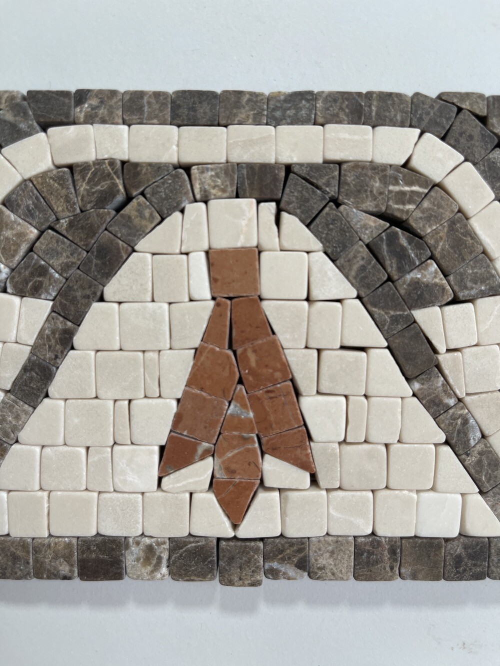 B4676T Marble Mosaic Border Listello Accent Deco Tile Leaf Red 4×8 Tumbled