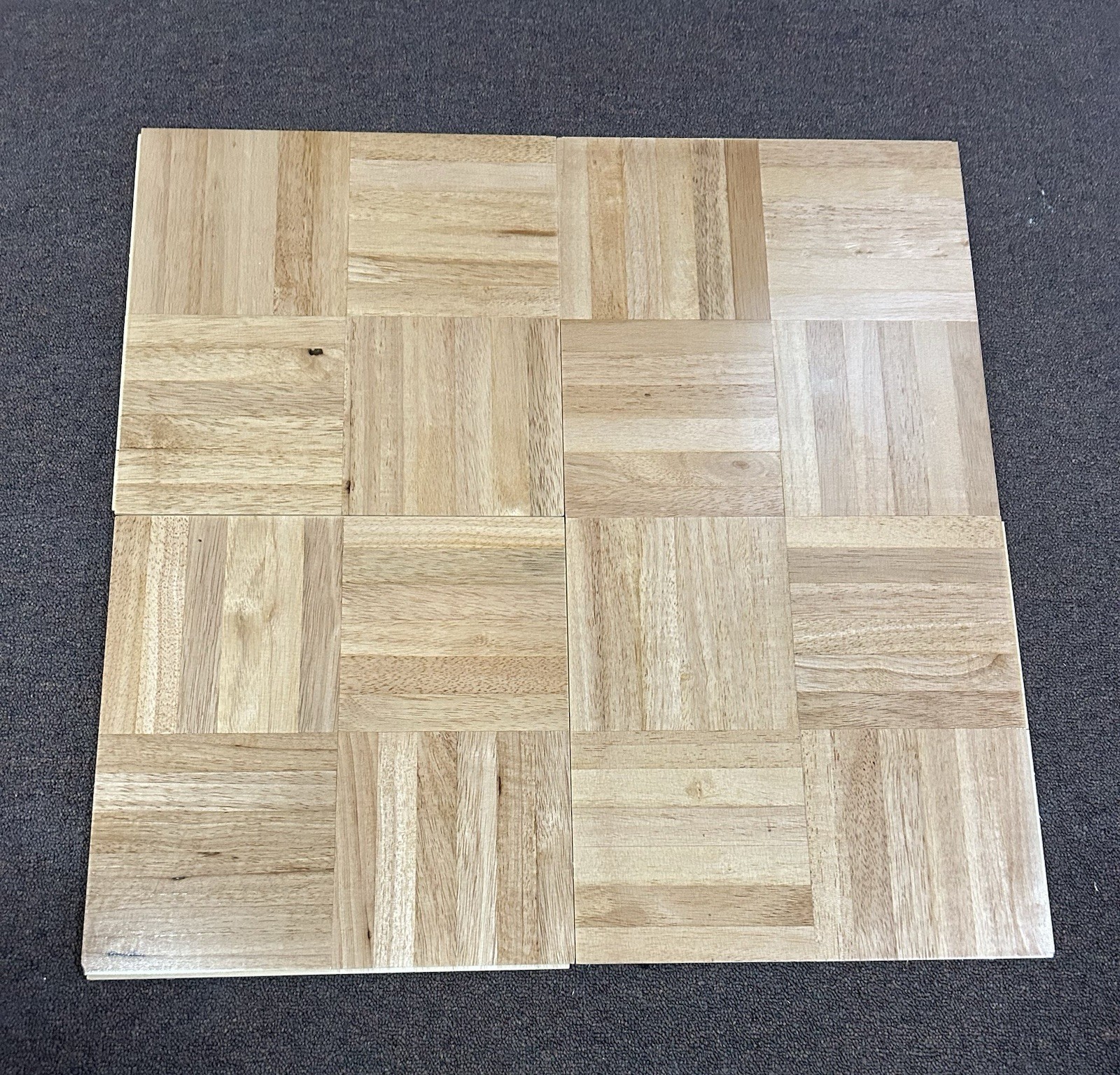 OakTree Hevea Parquet Hardwood Tile Flooring (10 Tiles/Package) CHESTNUT NEW!