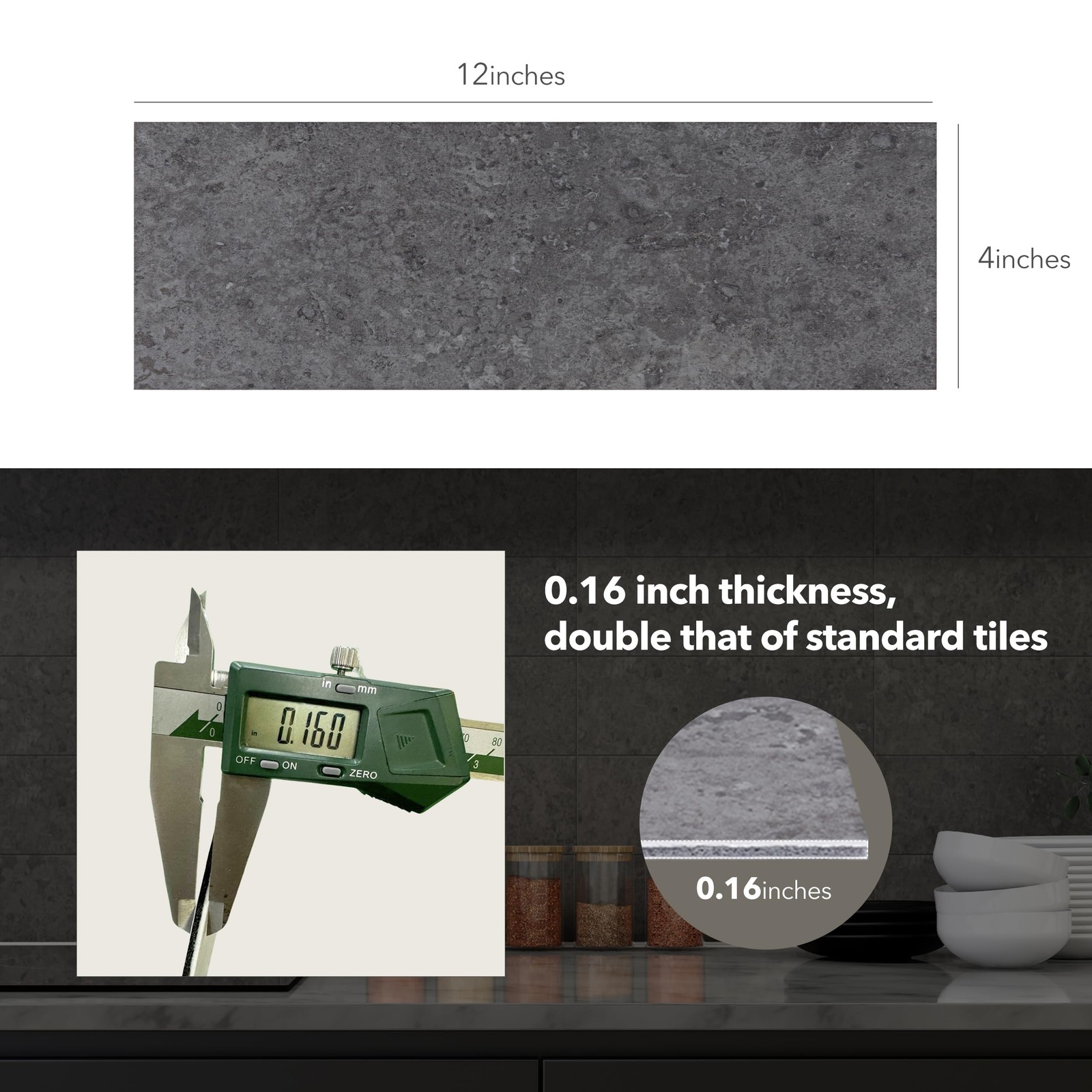 Peel and Stick Backsplash Marble Tiles, 4″x12″, 24 Sheets for Kitchen, Bathro…