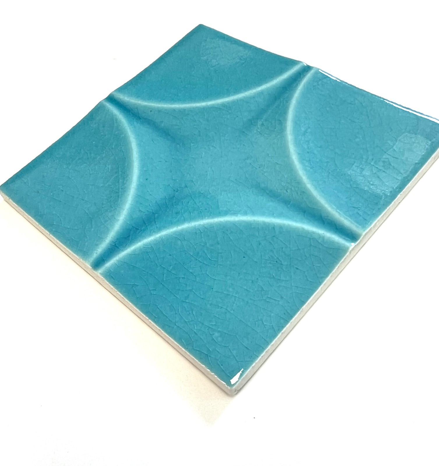 4×4 Wedgwood Virginia Crackle Blue Star Shaped Decorative Ceramic Wall (1 SF)