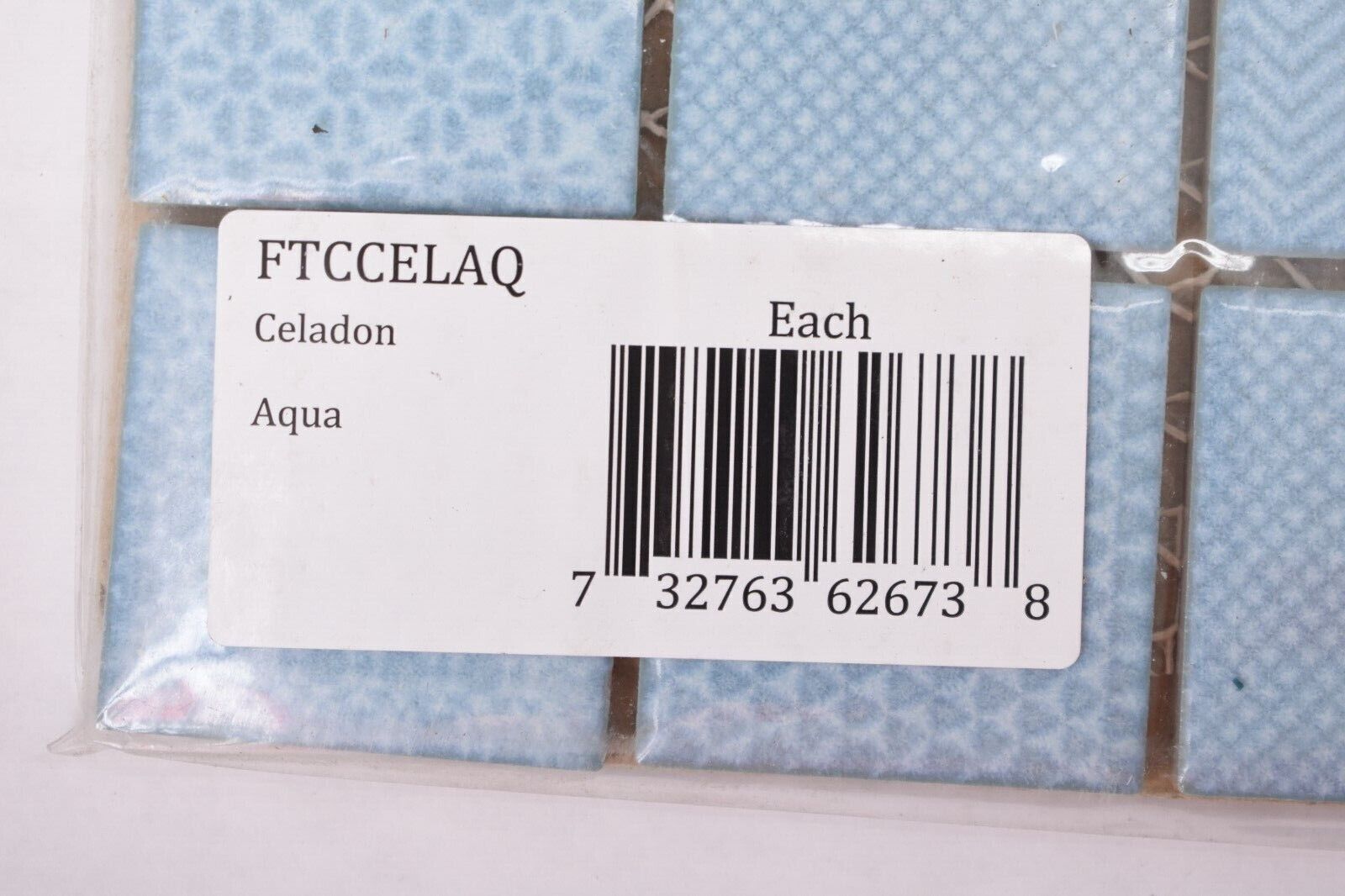 10 Merola Tile Sample Celadon Aqua 11-5/8″x11-5/8″ X 6 mm Porcelain Mosaic Tile