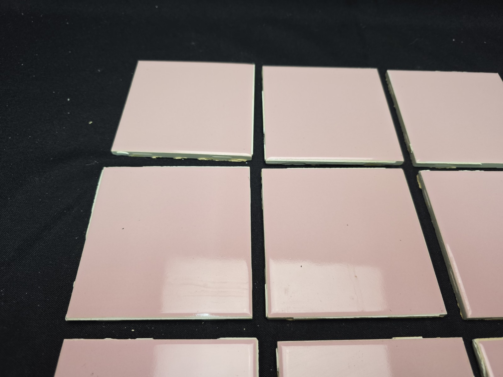 Reclaimed Pink Ceramic Tile Wenczel 12 Pieces 1960s 4 1/4” Vintage MCM