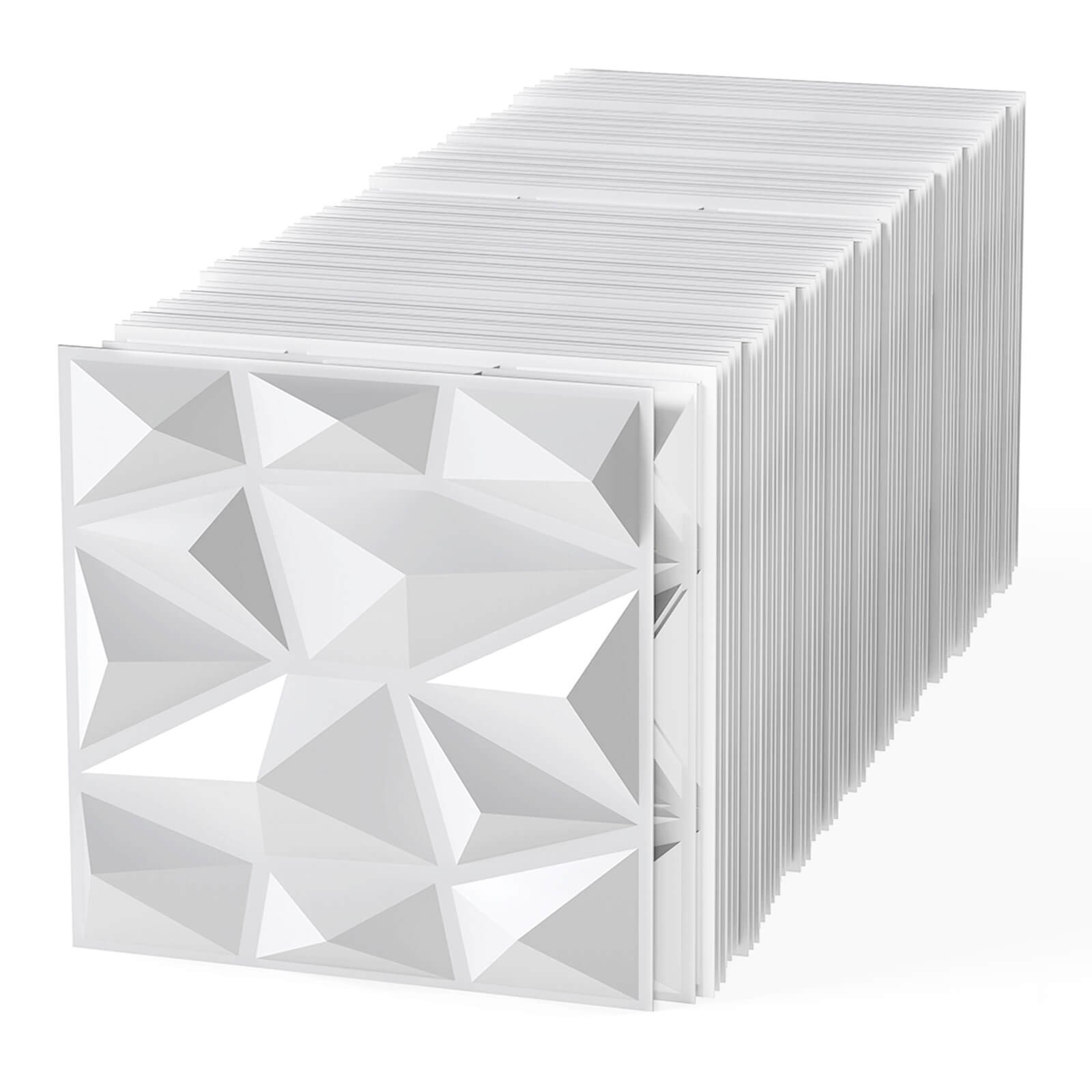 100 Pack 3D Wall Panels, PVC Diamond Textured Wall Tiles for Living Room Bedroom