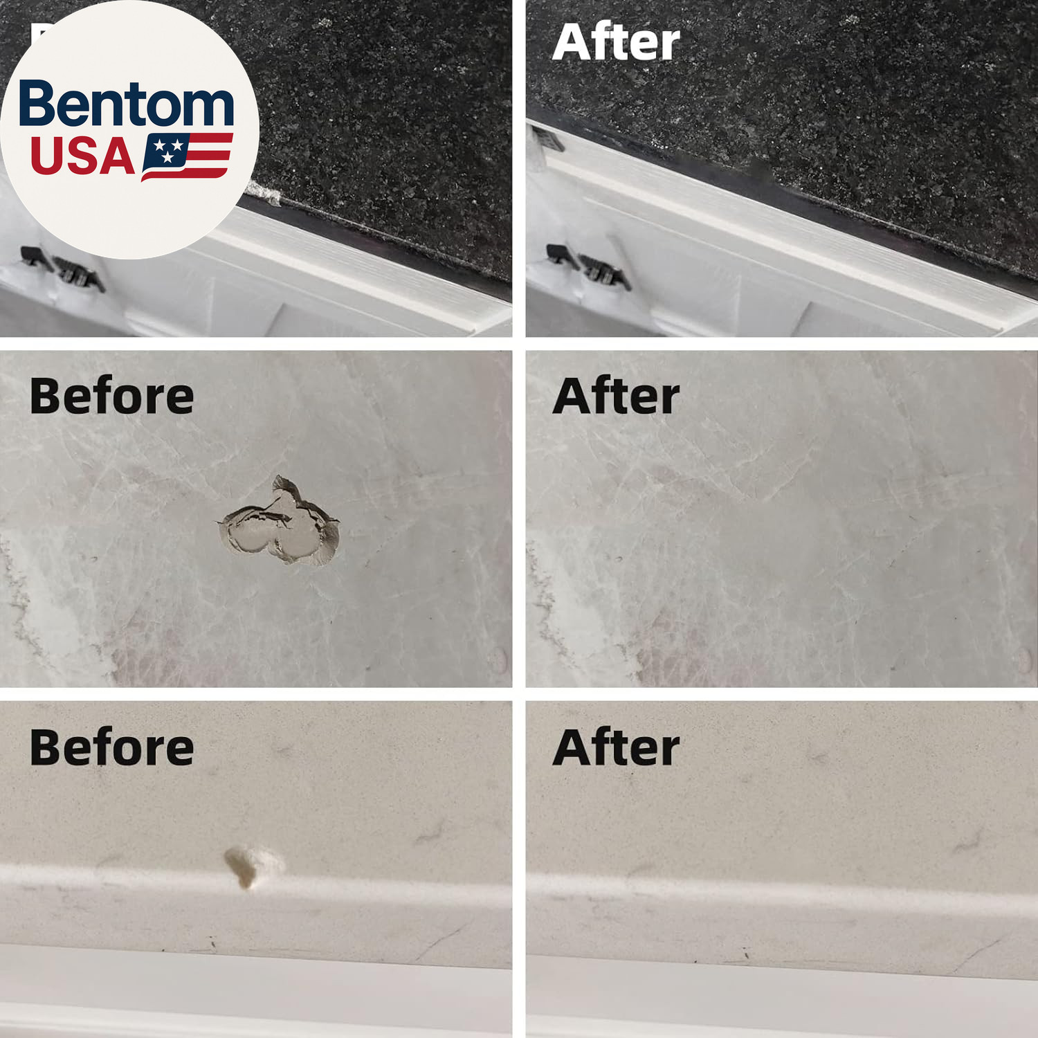Tile and Granite/Marble Repair Kit, Porcelain Stone and Quartz Countertops Repai