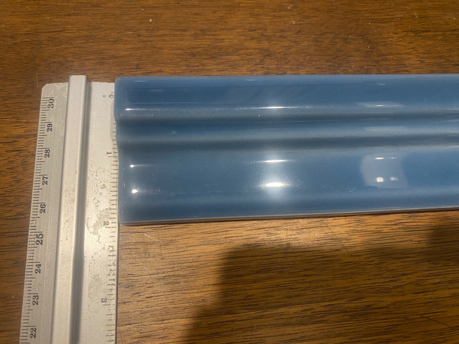 TILEBAR: CERA TILE 2″X12″ LOFT TORELLO BLUE CHAIR RAIL TILE DEADSTOCK OPENBOX